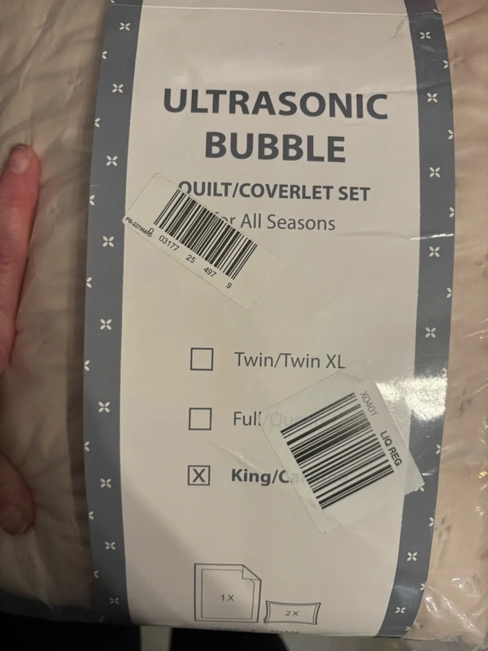 Ultrasonic Bubble Quilt/Coverlet Set in Light Beige